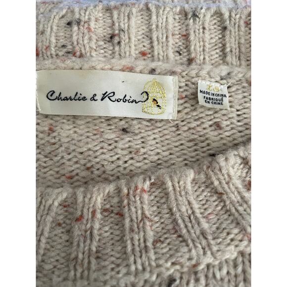 Anthropologie Charlie & Robin Sweater Pullover Tweed Knit Wool Blend - Picture 9 of 11